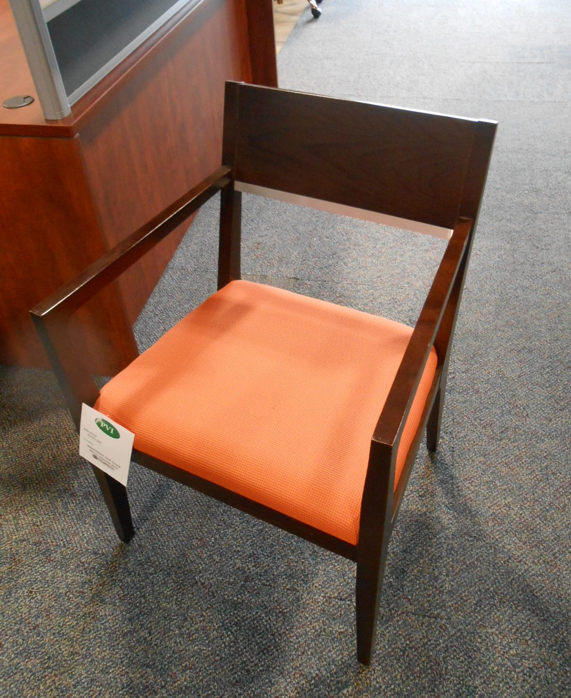 8753 Used Side Chair Mahogany Side Chair W Orange Seat For Sale At PVI 