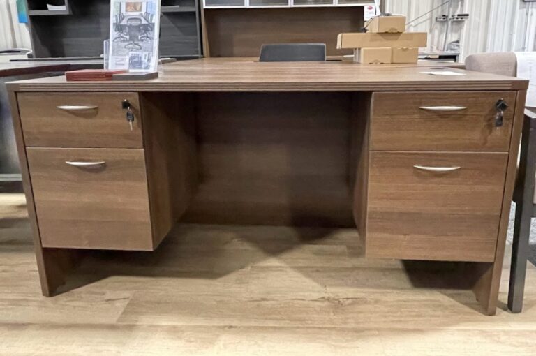 8233 Office Star Products 60"x30" Desk w/Double Pedestals, Box/File