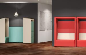 different styles and colors of office pods