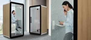 Series Priva glass walled office pod for private calls
