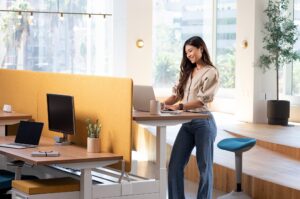 Ergonomic desk and chair for the office - standing sitting desk