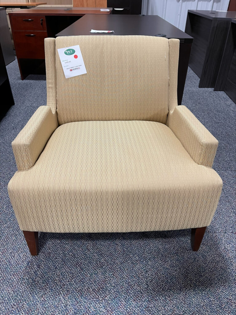 6830 Used Club Chair, Gold Fabric for Sale at PVI Office Furniture