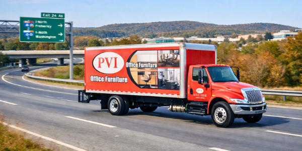 PVI Office Furniture delivery truck