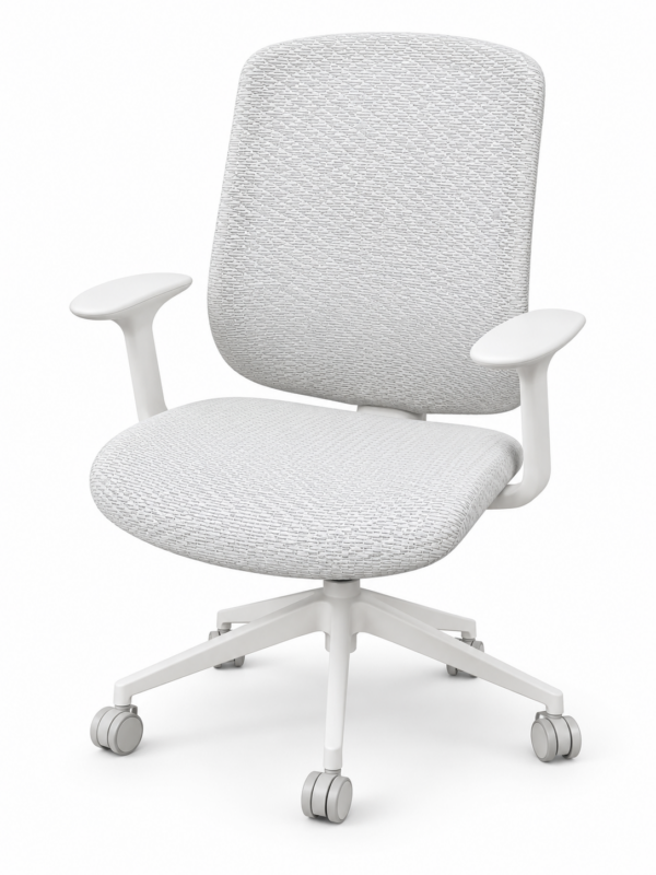 Modern White Textured Ergonomic Office Chair